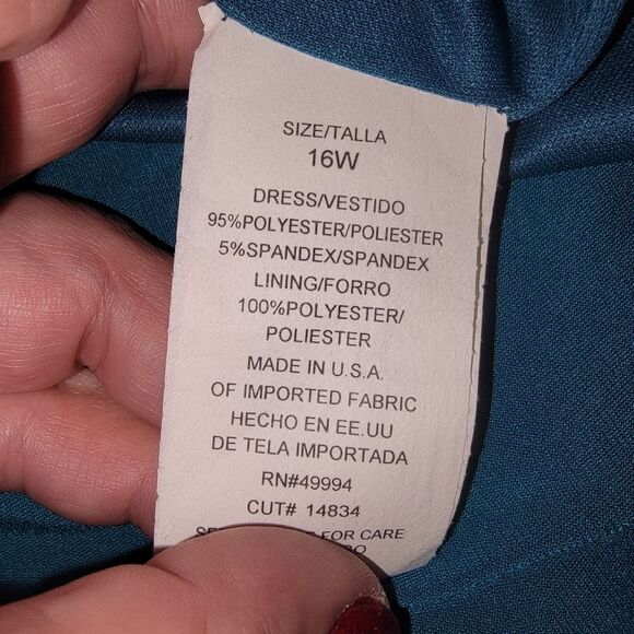 R&M Richards Woman Nwt One Shoulder Embellished Jersey Dress Size 16W - Picture 5 of 8